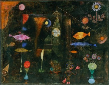 Art texture œuvres - Poisson magique Paul Klee avec texture
